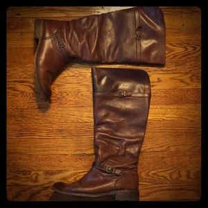 Frye Tall Riding Boots- leather, size 8